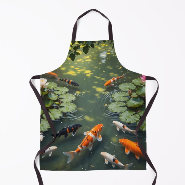 Item preview, Tranquil Koi Pond with Blooming Water Lilies | Peaceful Japanese Garden Art designed and sold by DreamyWallVibes.