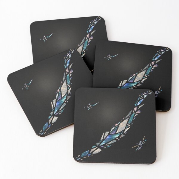 Item preview, Iridescent Shard Mosaic on Black – Abstract Geometric Art designed and sold by Dandihara.