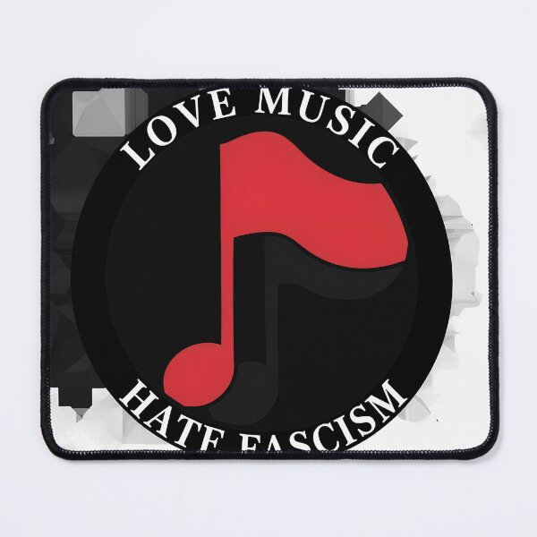 Item preview, Love Music Hate Fascism Note Emblem designed and sold by DizayDizay.