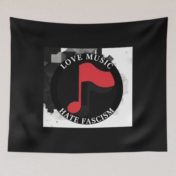 Item preview, Love Music Hate Fascism Note Emblem designed and sold by DizayDizay.
