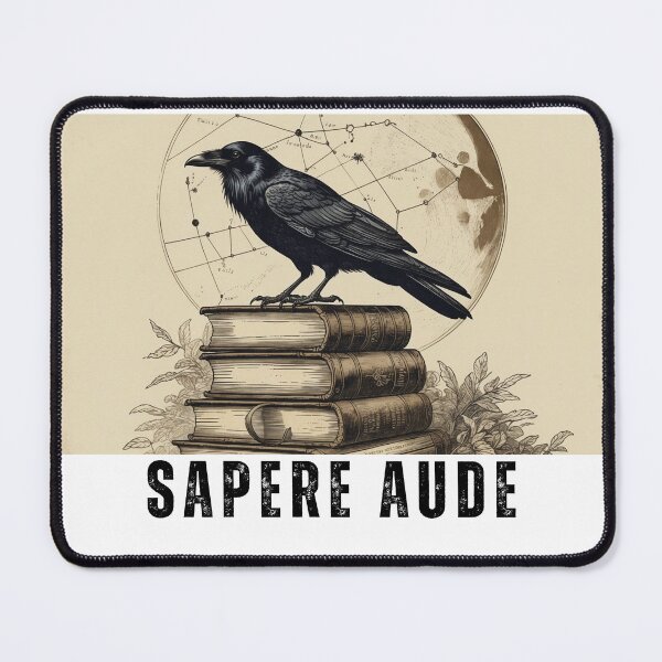Item preview, Sapere Aude Raven Books - Dark Academia Vintage Design designed and sold by NeuralAuraArts.