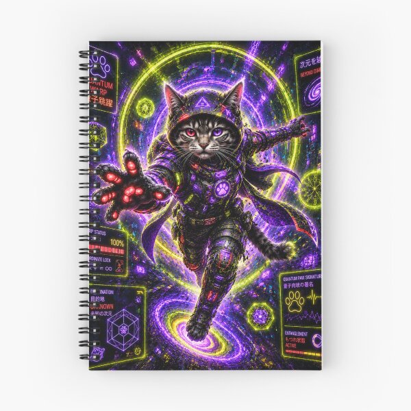 Item preview, Quantum Warp Cat – Neon Multiverse Explorer designed and sold by Neon Riot Studio.