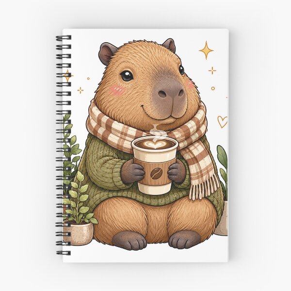 Item preview, Cozy Capybara with Hot Coffee designed and sold by Lobory.