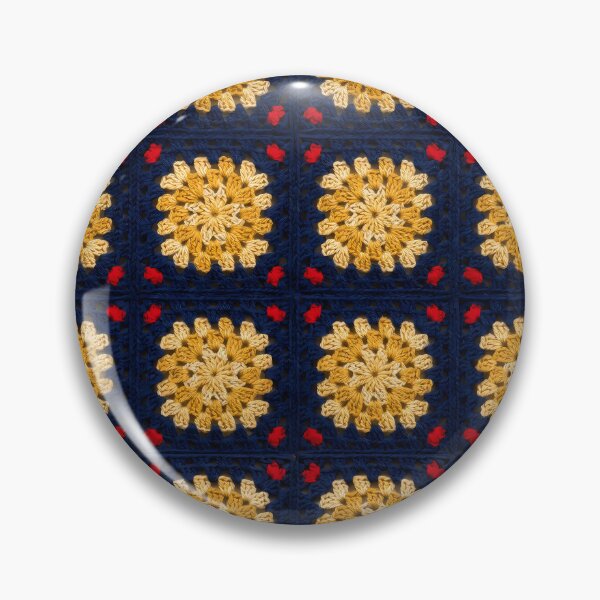 Item preview, Golden Star Crochet Square Navy Blue Red designed and sold by LuisWorks.
