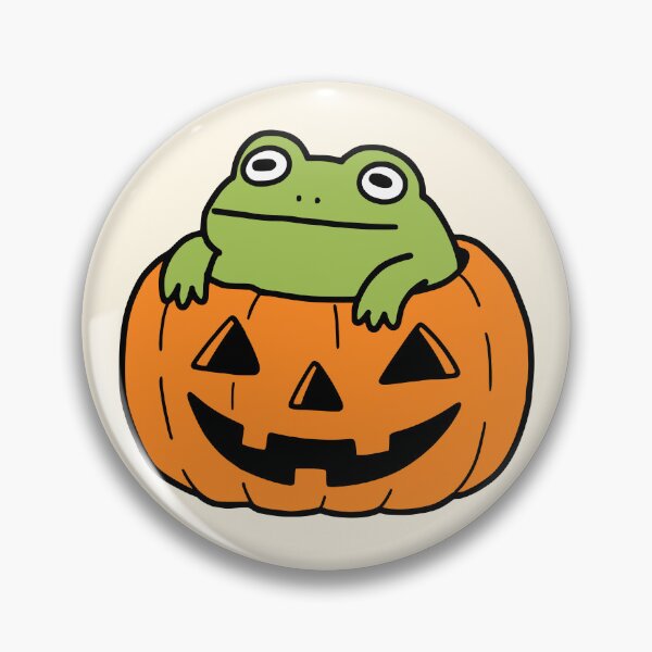 Item preview, Cute Frog in Halloween Pumpkin designed and sold by Doodlywood.