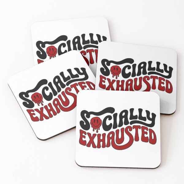 Item preview, Socially Exhausted Retro Groovy Typography Funny Introvert Aesthetic designed and sold by WorldShop17.