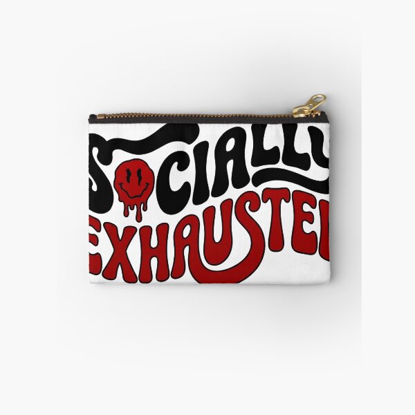 Item preview, Socially Exhausted Retro Groovy Typography Funny Introvert Aesthetic designed and sold by WorldShop17.