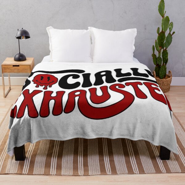 Item preview, Socially Exhausted Retro Groovy Typography Funny Introvert Aesthetic designed and sold by WorldShop17.