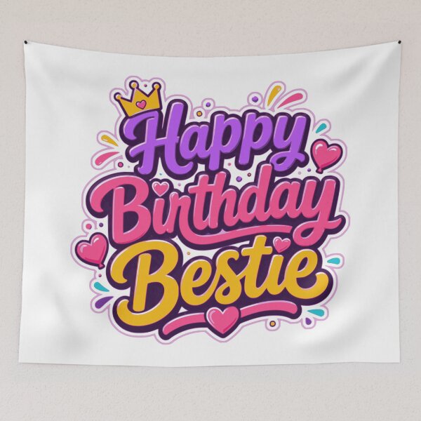 Item preview, Feliz cumpleaños, mejor amiga: lindo y colorido diseño de cumpleaños para tu mejor amiga. designed and sold by ArtsyExplorer.