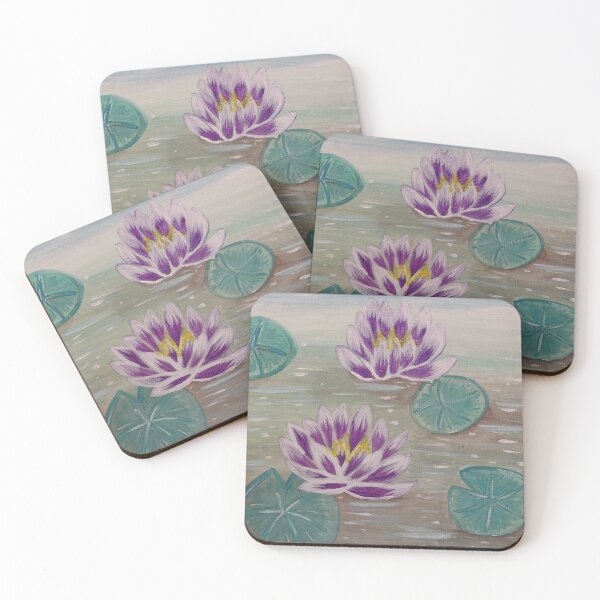 Item preview, Lotus flowers watercolour and acrylic painting designed and sold by pbchan.