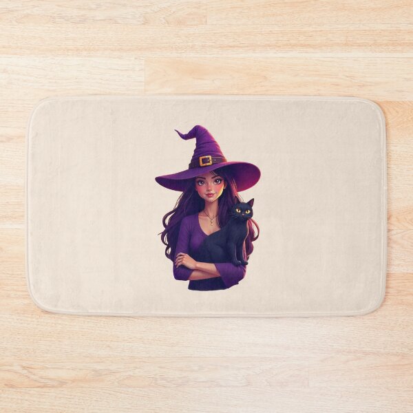 Item preview, Cute Halloween Witch with Black Cat Spooky Kawaii Witch Cat Funny October Halloween Gift designed and sold by KhadijaBatool38.