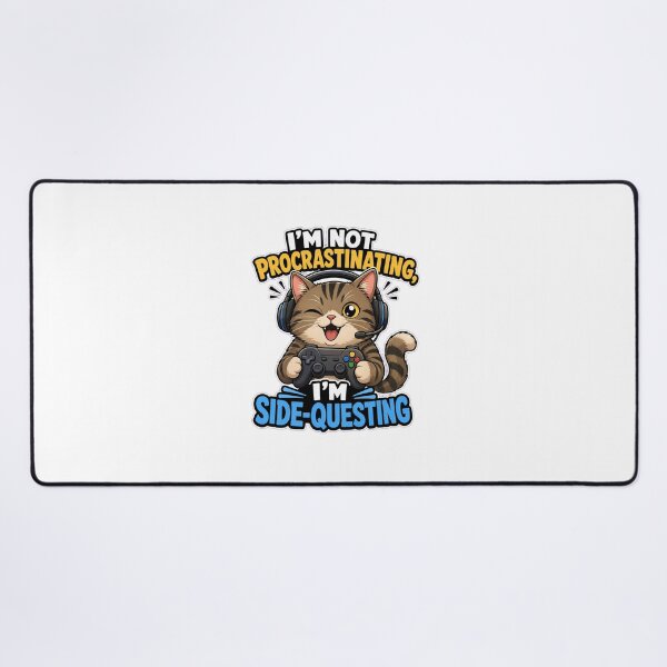 Item preview, Gamer play station Not Procrastinating Side Quest T-Shirt - Funny Cat Gamer Design designed and sold by Uglyandcute.