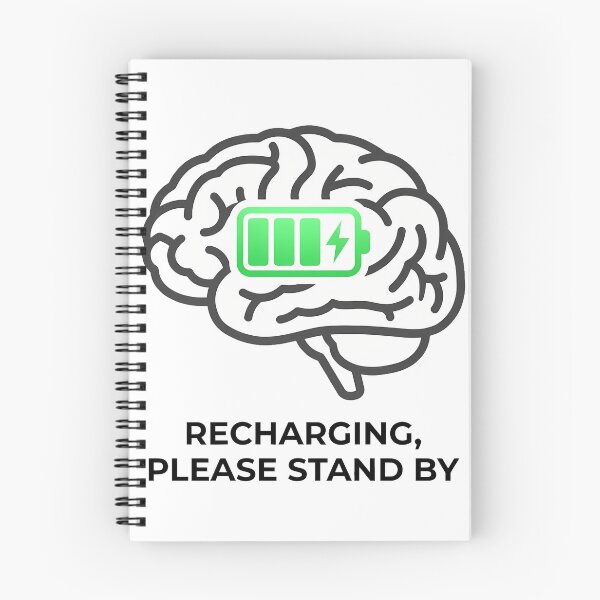 Item preview, Recharging Brain Please Stand By Minimalist Introvert Mental Health designed and sold by WorldShop17.