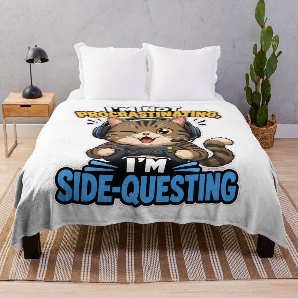 Item preview, Gamer play station Not Procrastinating Side Quest T-Shirt - Funny Cat Gamer Design designed and sold by Uglyandcute.