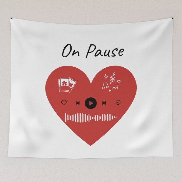 Item preview, On Pause - Minimalist Red Heart Music Player Art designed and sold by Rehnair.