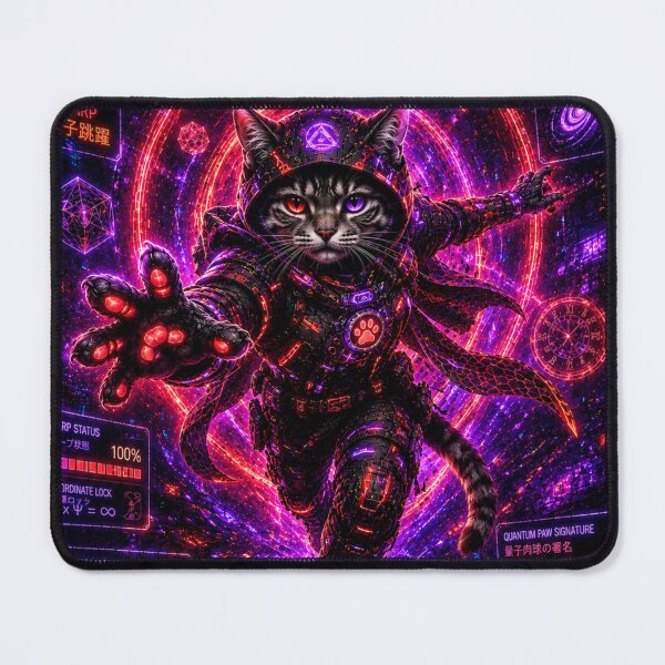 Item preview, Quantum Warp Cat – Crimson Dimension Runner designed and sold by Neon Riot Studio.