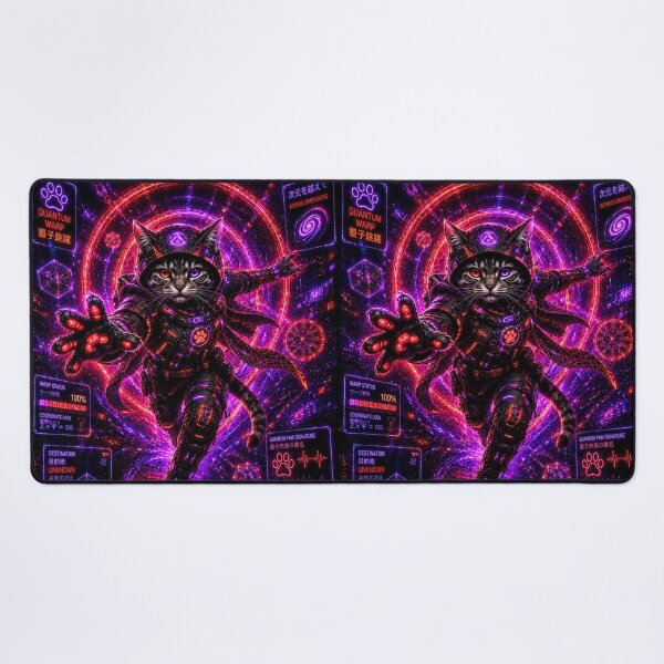 Item preview, Quantum Warp Cat – Crimson Dimension Runner designed and sold by Neon Riot Studio.