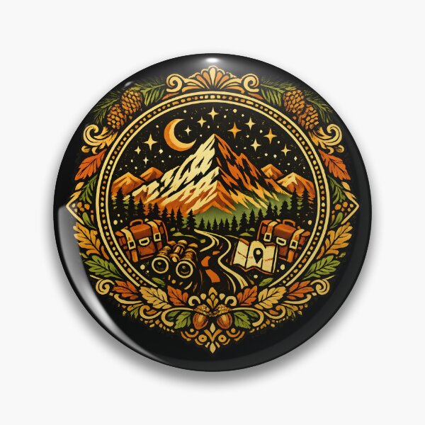Item preview, Mountain Adventure Badge | Retro Vintage Outdoor Badge T-Shirt designed and sold by VaultVibes.