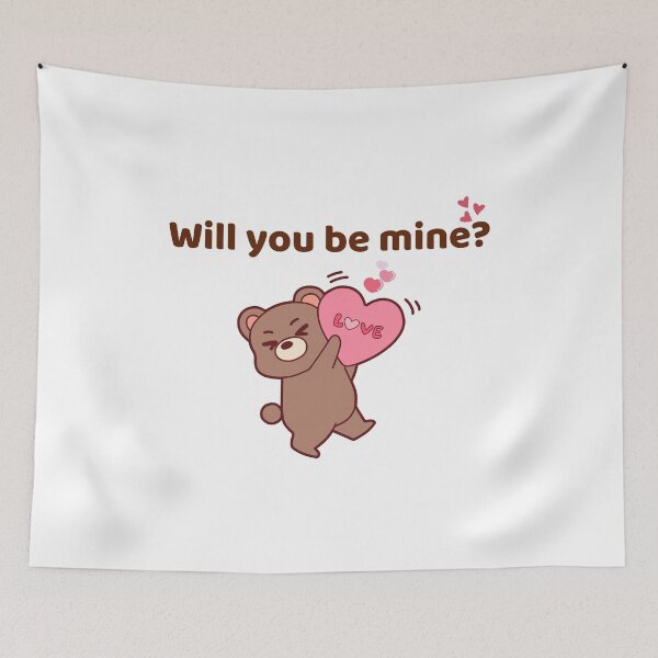 Item preview, Will You Be Mine? - Cute Kawaii Bear with Heart  designed and sold by Rehnair.