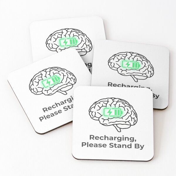 Item preview, Copy of Recharging Brain Please Stand By Minimalist Introvert Mental Health designed and sold by WorldShop17.