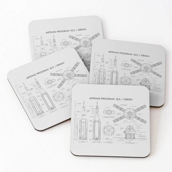 Item preview, Artemis Program. SLS and Orion Spacecraft (White Stencil - No Background) designed and sold by BGALAXY.
