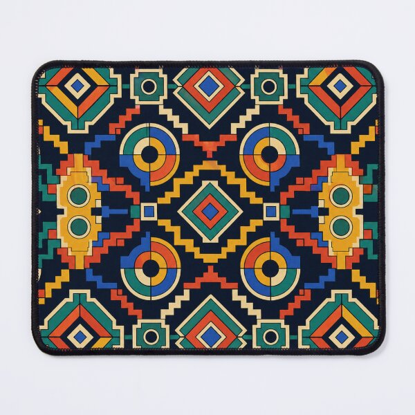 Item preview, Bold Geometric Mosaic Pattern in Teal, Red, Gold and Blue designed and sold by Dandihara.