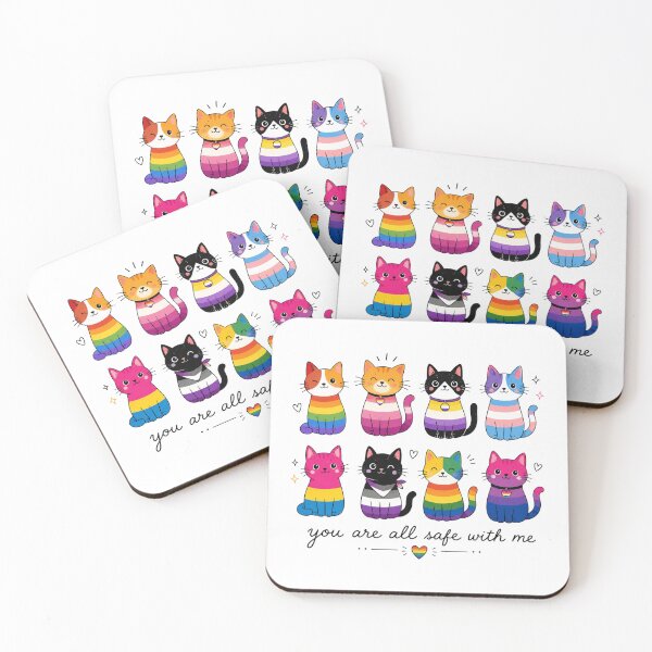 Item preview, LGBTQ Pride Cats, Inclusive Rainbow Ally, You Are All Safe With Me designed and sold by Sprinkle12345.