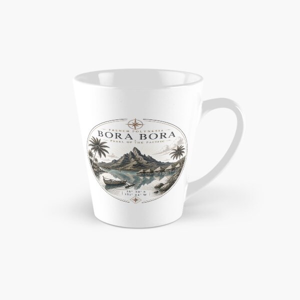 Item preview, Bora Bora Premium Line Art | Mount Otemanu & French Polynesia Coordinates  designed and sold by Nicole8912.