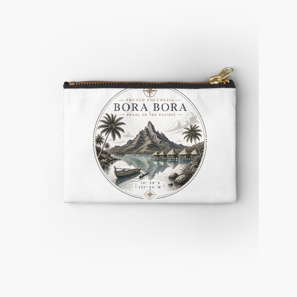 Item preview, Bora Bora Premium Line Art | Mount Otemanu & French Polynesia Coordinates  designed and sold by Nicole8912.