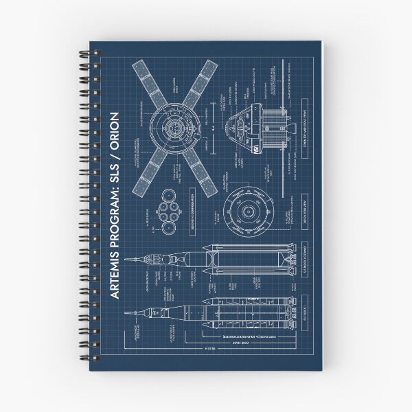 Item preview, Artemis Program. SLS and Orion Spacecraft (Navy Blueprint) designed and sold by BGALAXY.