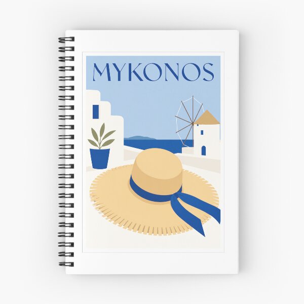 Item preview, Mykonos Straw Hat Travel Poster designed and sold by Beyond Destinations.