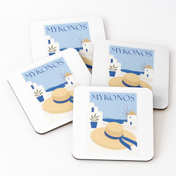 Item preview, Mykonos Straw Hat Travel Poster designed and sold by Beyond Destinations.