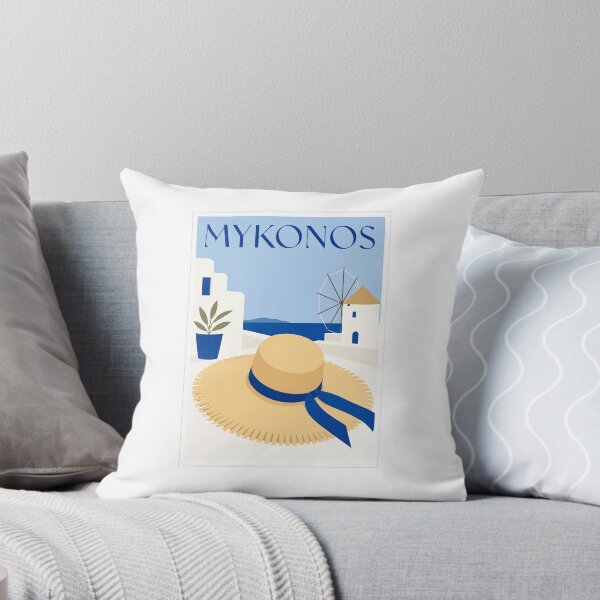 Item preview, Mykonos Straw Hat Travel Poster designed and sold by Beyond Destinations.