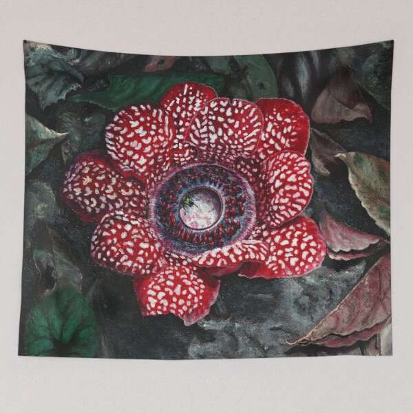 Item preview, Rare Red Parasitic Flower Botanical Art Sapria himalayana designed and sold by Anna Ratkevich.