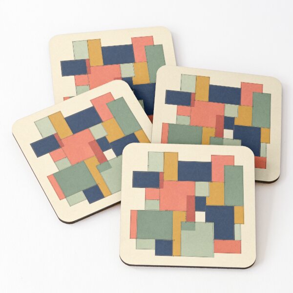 Item preview, Korean Jogakbo Patchwork Grid – Geometric Textile Art designed and sold by Dandihara.
