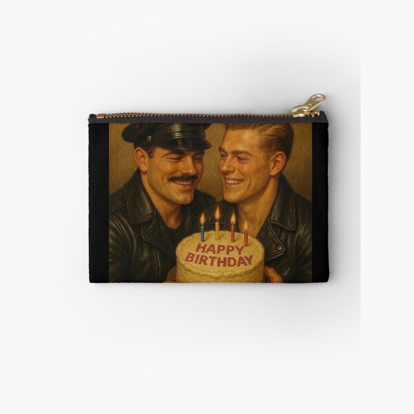Item preview, Vintage Gay Leather Happy Birthday Sir Tom of Finland Tribute Gay Biker Pride Gay Art Design  designed and sold by ItsAKinkThing.