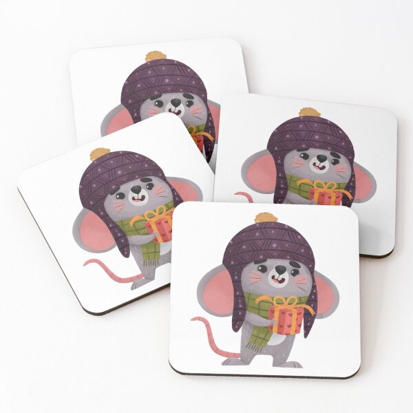 Item preview, Love Present Kids Cute Winter Mouse Holiday Illustration designed and sold by Martukadesign.
