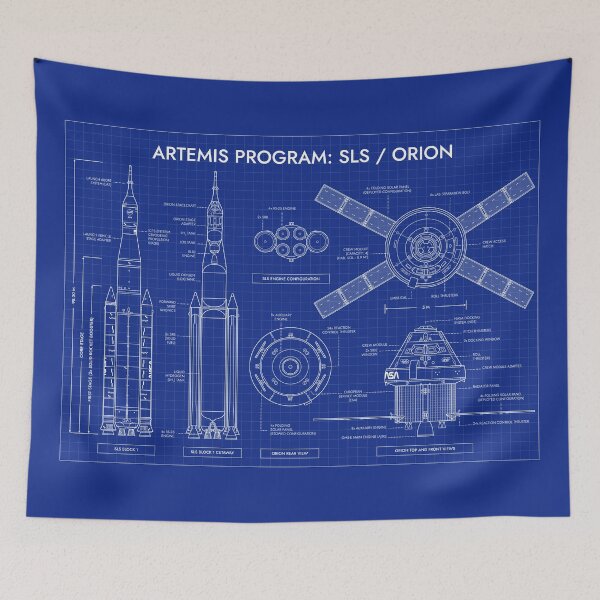 Item preview, Artemis Program. SLS and Orion Spacecraft (Blueprint) designed and sold by BGALAXY.