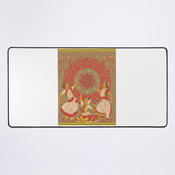 Item preview, Vintage Indian Classical Dancers Traditional Folk mandala designed and sold by Rehnair.