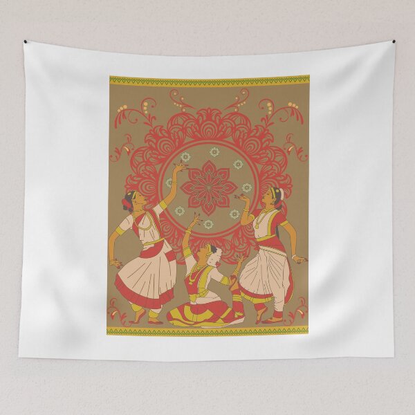 Item preview, Vintage Indian Classical Dancers Traditional Folk mandala  designed and sold by Rehnair.