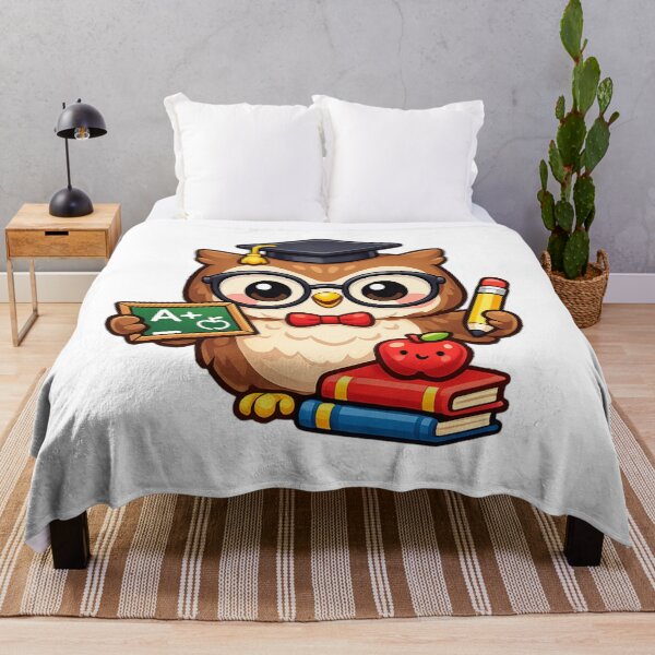Item preview, Cute Graduation Owl Teacher | Kawaii Professor Owl with Books, Apple & Pencil | Back to School Gift designed and sold by Pixanova.