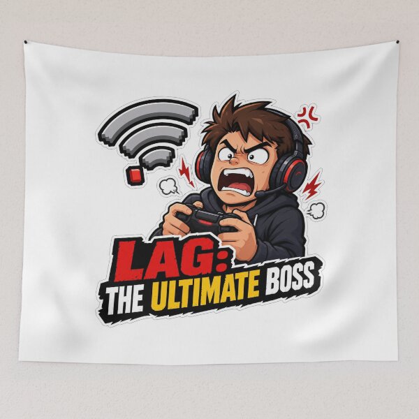 Item preview, Gamer play station Lag The Ultimate Boss T-Shirt - Funny Frustrated Gamer Design designed and sold by Uglyandcute.