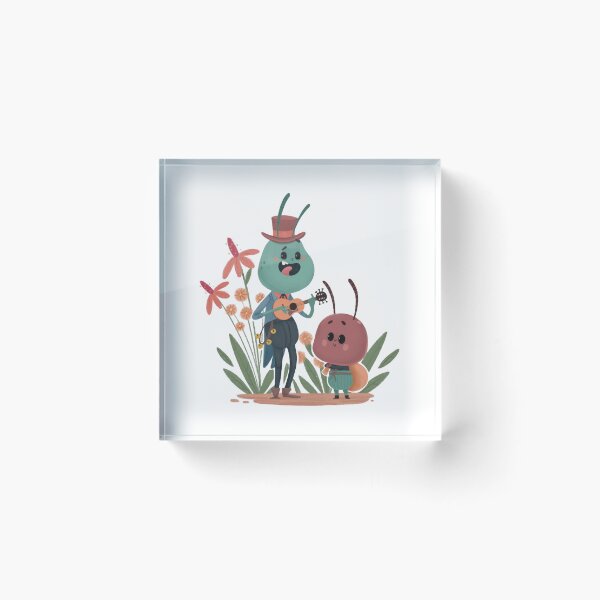 Item preview, Two Little Friends Cute Cartoon Insects Playing Music Art designed and sold by Martukadesign.