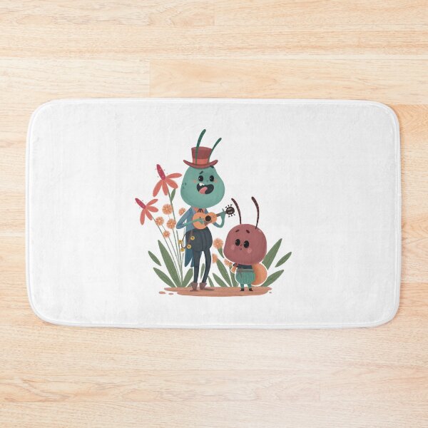 Item preview, Two Little Friends Cute Cartoon Insects Playing Music Art designed and sold by Martukadesign.