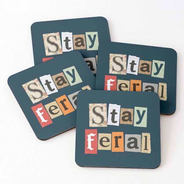 Item preview, Stay Feral Funny Collage Typography designed and sold by NosandEdgy.