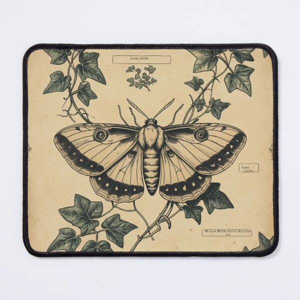 Item preview, Vintage Luna Moth Botanical Illustration - Dark Academia Art designed and sold by NeuralAuraArts.