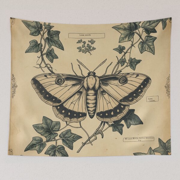 Item preview, Vintage Luna Moth Botanical Illustration - Dark Academia Art designed and sold by NeuralAuraArts.