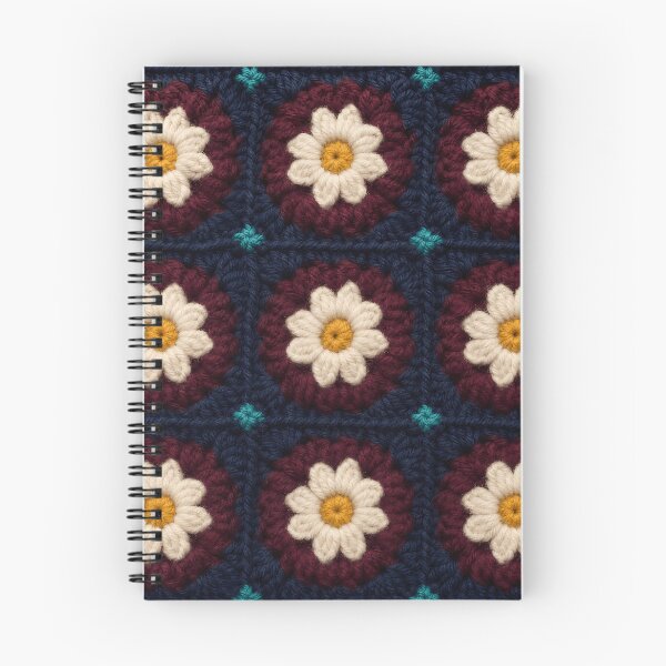 Item preview, Thick Wool Crochet Daisy Burgundy Navy Cream designed and sold by LuisWorks.