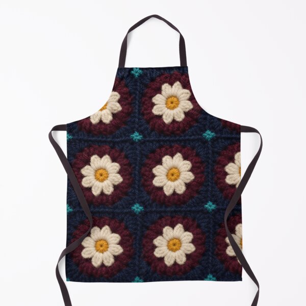 Item preview, Thick Wool Crochet Daisy Burgundy Navy Cream designed and sold by LuisWorks.