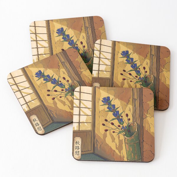 Item preview, Ukiyo-e Autumn Gentian Chabana Woodblock Print designed and sold by conohitoAI-ArtGallery.